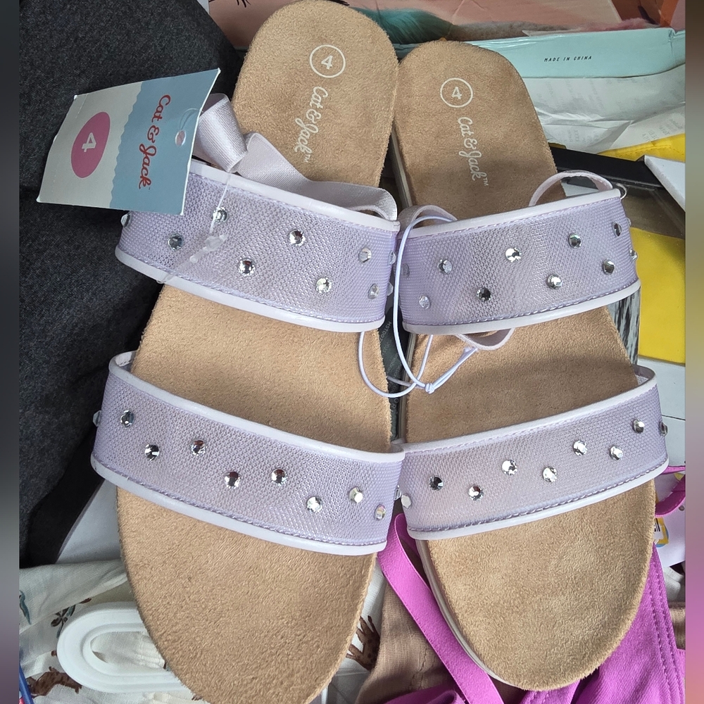 New With Tag Lilac Sandals Girls 4